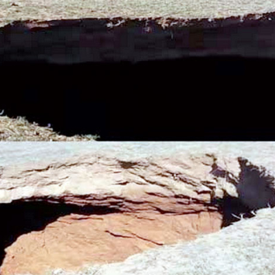 Spectaculaire affaissement de terrain dans la commune de Beni Hilal