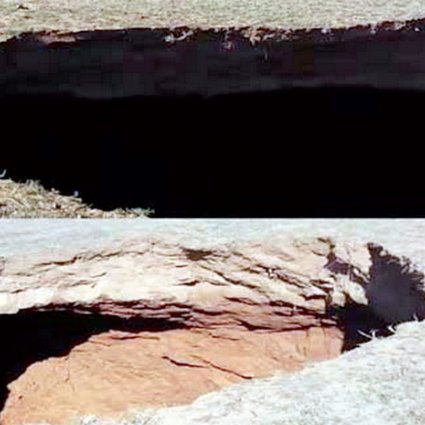Spectaculaire affaissement de terrain dans la commune de Beni Hilal